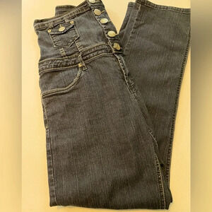 Crest Jeans 13/14 Dark Wash Very high waist w/6 functional pockets. 5 button zip